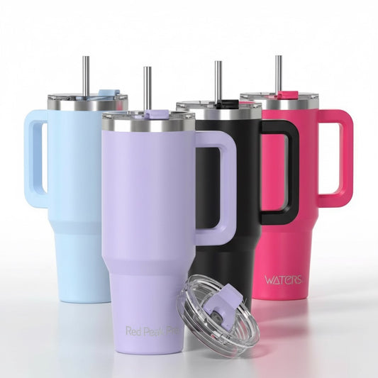Red Peak Pro 40oz Insulated Tumbler with Handle & Straw